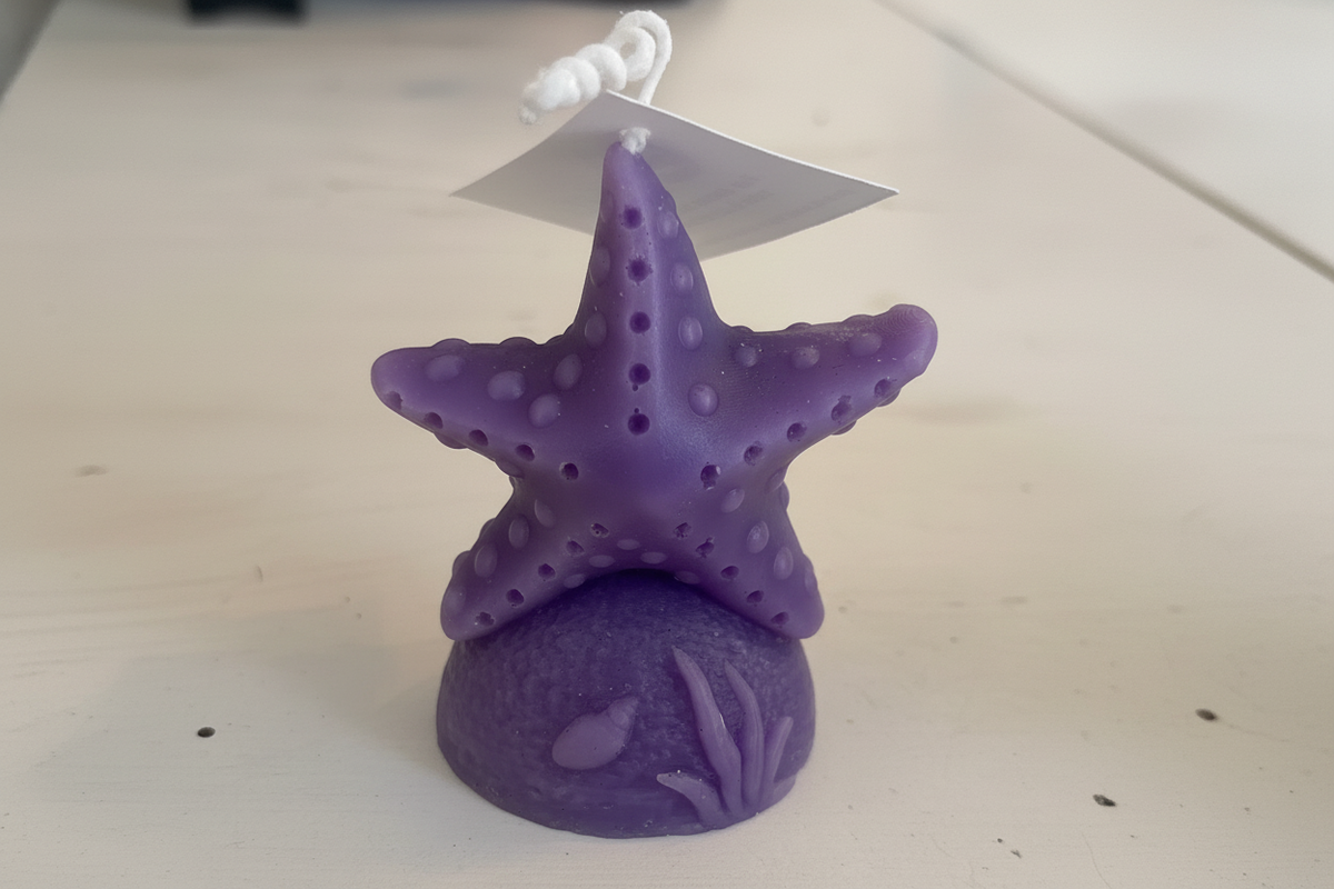 Starfish Beeswax Candle – hand-poured beeswax candle from Island Candles in Charleston, SC
