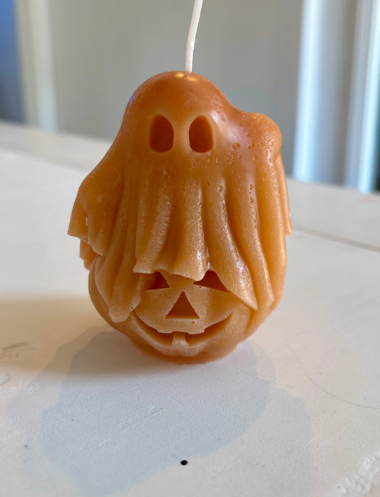 Ghost Pumpkin Beeswax Candle