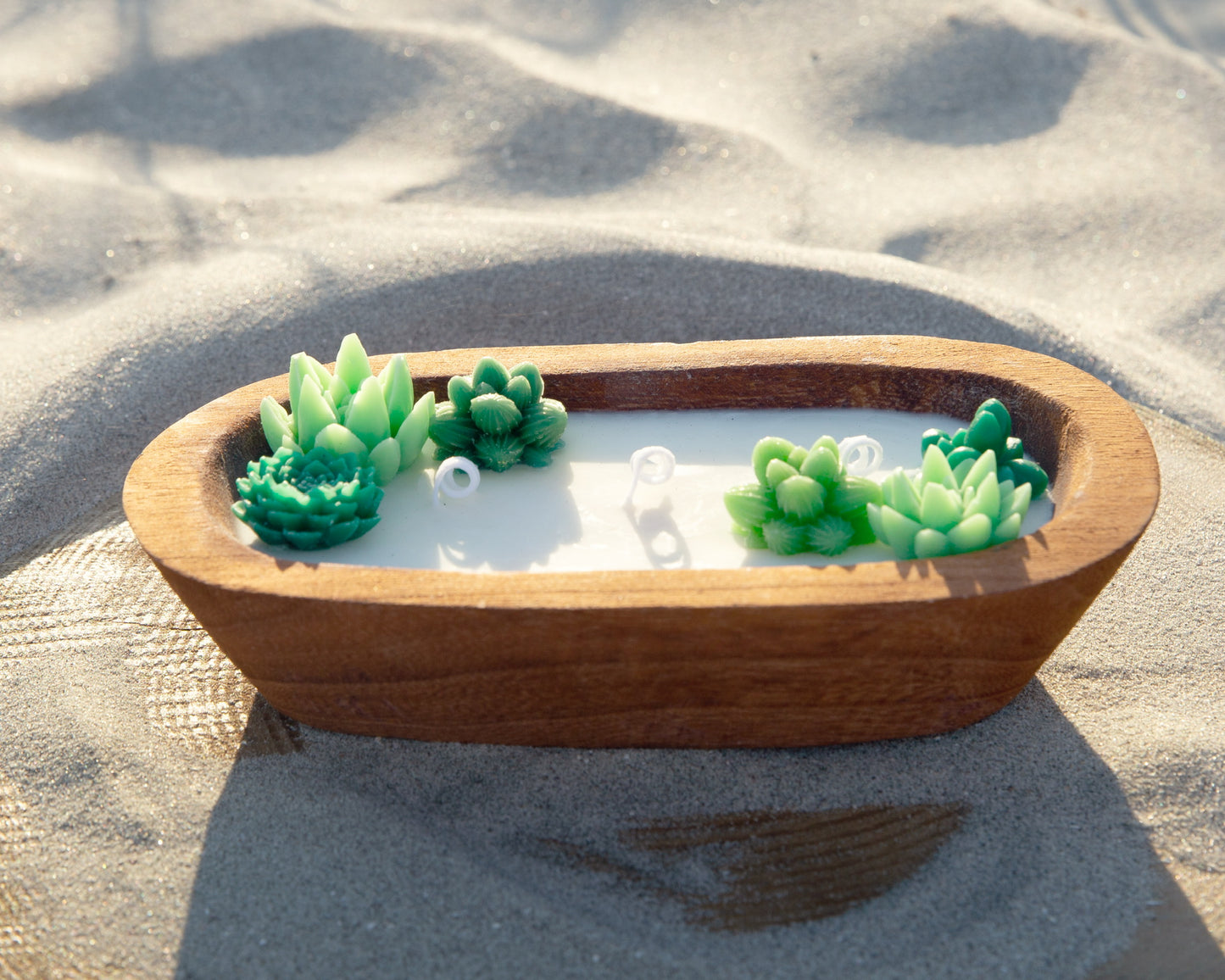 14oz Wooden Dough Bowl 3 wick Soywax Candle
