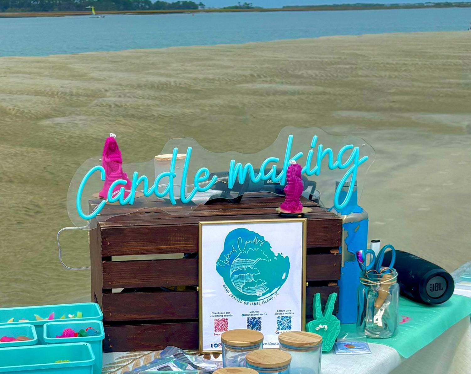 private island bachelorette candle making party folly beach private candle making party
