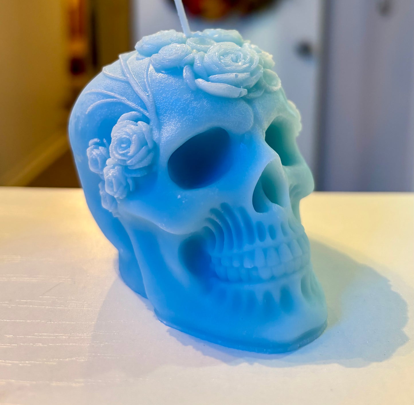 Rose Skull 5oz Beeswax Candle