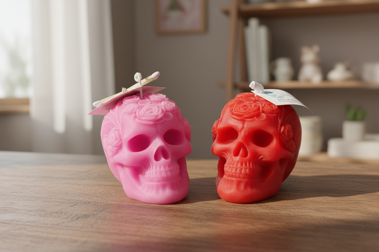 Rose Skull 5oz Beeswax Candle