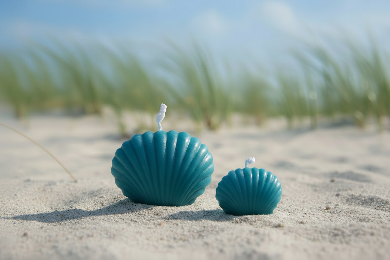 Sea Shell Beeswax Candle