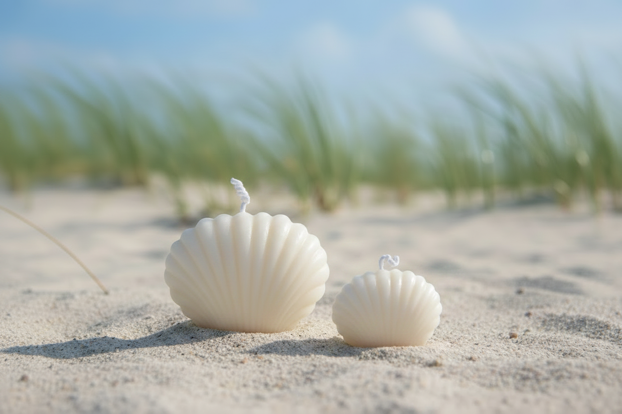Sea Shell Beeswax Candle