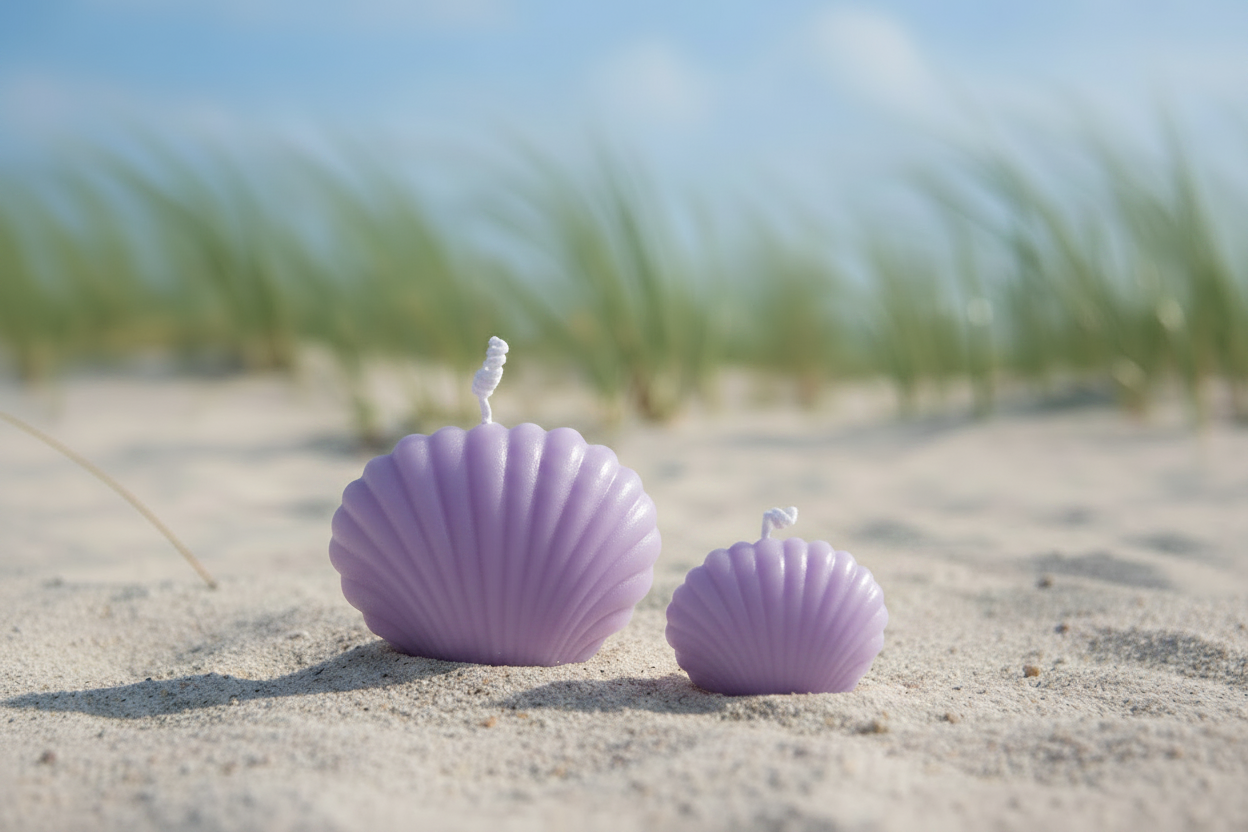 Sea Shell Beeswax Candle